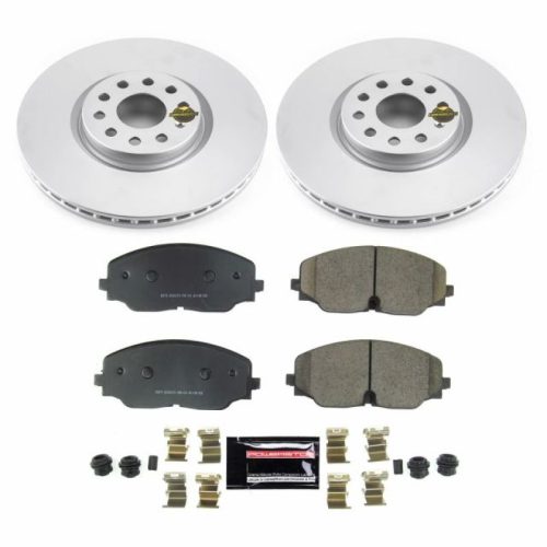 2018-2020 Volkswagen Atlas Front Z23 Evolution Sport Coated Brake Rotor and Carbon-Fiber Ceramic Pad Assembly - Premium Replacement