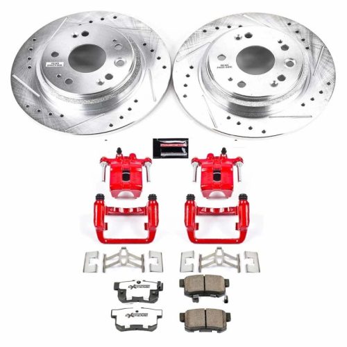 2002-2004 Acura RL Rear Z26 Street Warrior Brake Upgrade Kit with Drilled & Slotted Rotors - Premium Replacement