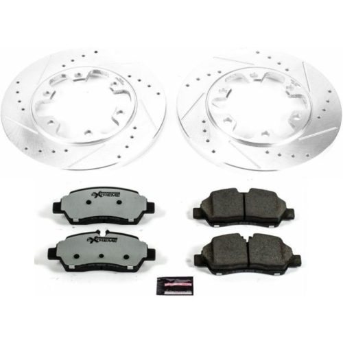 2015-2018 Ford Transit-350 HD Rear Z36 Truck & Tow Brake Upgrade Kit - Heavy-Duty Drilled & Slotted Rotors with Carbon-Fiber Ceramic Brake Pads - Premium Replacement