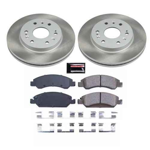 2015-2020 GMC Yukon XL Front Semi-Coated Rotor & Low-Dust Ceramic Brake Pads - Premium Replacement