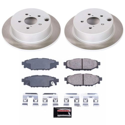 2012-2013 Subaru Impreza Rear Semi-Coated Rotor Brake Assembly with Ceramic Pads - Premium Replacement
