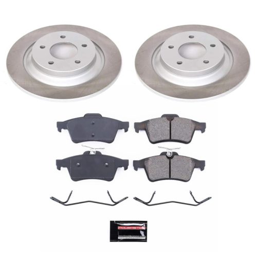 2008-2012 Mazda 5 Rear Semi-Coated Rotor Brake Assembly with Ceramic Pads - Premium Replacement