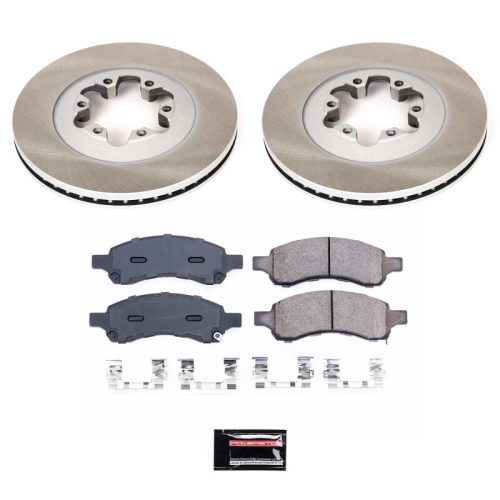 2009-2012 GMC Canyon Front Semi-Coated Rotor Brake Assembly with Ceramic Pads - Premium Replacement