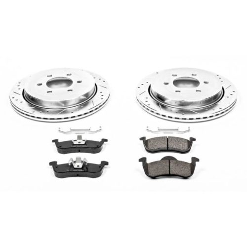 2011 Ford Expedition Rear Z23 Evolution Sport Brake Kit - Heavy Duty Drilled & Slotted Rotor and Carbon-Fiber Ceramic Brake Pads Upgrade - Premium Replacement