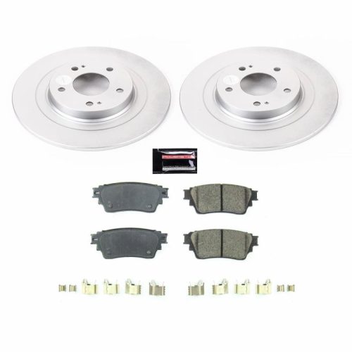 2018-2020 Mitsubishi Eclipse Cross & Outlander Rear Z17 Evolution Geomet Coated Brake Rotor and Ceramic Pad Assembly - Premium Replacement