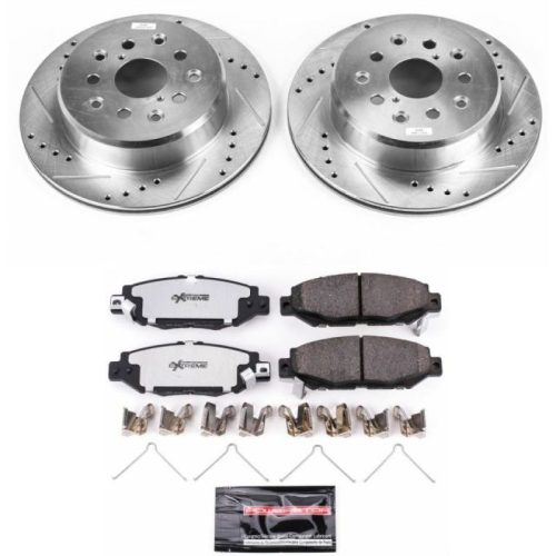 1993-1998 Toyota Supra, 1993-1997 Lexus GS300 Heavy-Duty Drilled and Slotted Brake Rotor and Carbon-Fiber Ceramic Brake Pad Upgrade - Premium Replacement