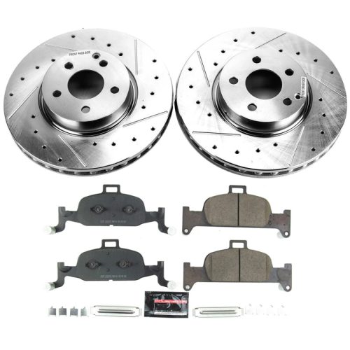 2021 Audi Q5 Sportback Front Z23 Evolution Brake Upgrade Kit with Drilled & Slotted Rotors and Carbon-Fiber Ceramic Pads - Premium Replacement