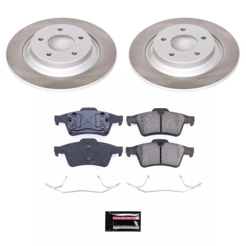 2006-2007 Mazda 5 Rear Heavy-Duty Semi-Coated Rotor Brake Kit with Ceramic Pads - Premium Replacement