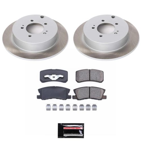 2007-2011 Mitsubishi Outlander Rear Semi-Coated Rotor Brake Kit with Ceramic Pads - Premium Replacement