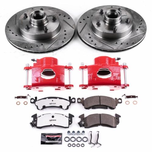 1977 Pontiac Firebird, Chevrolet Camaro, LeMans & Grand Prix Heavy-Duty Drilled & Slotted Brake Rotor and Carbon-Fiber Ceramic Brake Pad Assembly - Premium Replacement