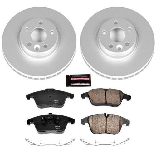 2010-2013 Volvo S80, 2011-2012 Volvo S60 Front Z23 Evolution Sport Coated Brake Rotor and Carbon-Fiber Ceramic Pad Assembly - Premium Replacement