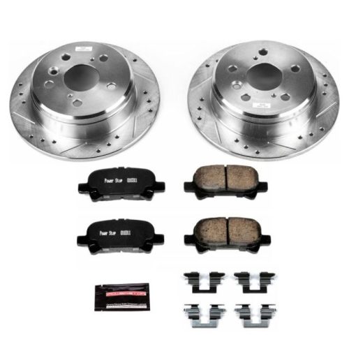 2000-2001 Toyota Camry, 1999-2001 Toyota Solara Heavy-Duty Drilled and Slotted Brake Rotor and Carbon-Fiber Ceramic Brake Pad Upgrade - Premium Replacement