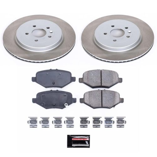 2013-2015 Ford Explorer Rear Semi-Coated Rotor Brake Assembly with Ceramic Pads - Premium Replacement