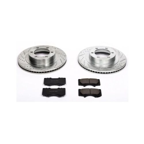 2003-2009 Toyota 4Runner Front PowerStop Z23 Evolution Sport Brake Upgrade Kit - Heavy-Duty Drilled & Slotted Rotors with Carbon-Fiber Ceramic Pads - Premium Replacement