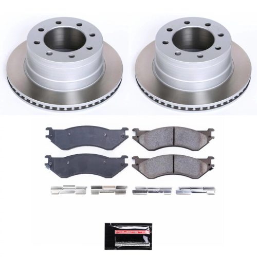 2006-2008 Dodge Ram 1500/2500/3500 Heavy-Duty Semi-Coated Rotor Brake Assembly with Ceramic Pads - Premium Replacement
