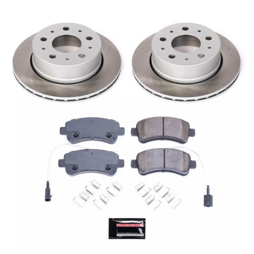 2014-2015 Ram ProMaster 1500, 2500, 3500 Rear Semi-Coated Rotor Brake Assembly with Ceramic Pads - Premium Replacement
