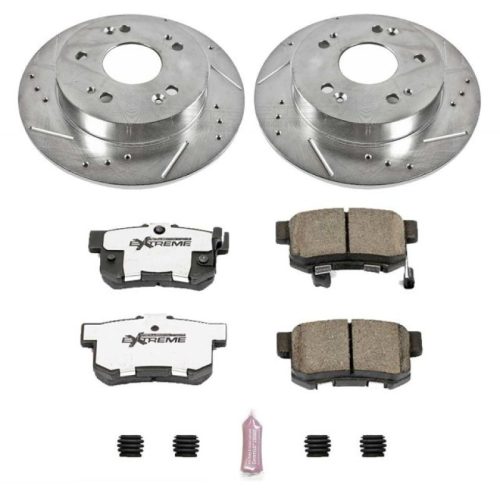 2001-2014 Honda Prelude & Civic Heavy-Duty Performance Brake Upgrade Kit with Drilled & Slotted Rotors and Carbon-Fiber Ceramic Pads - Premium Replacement