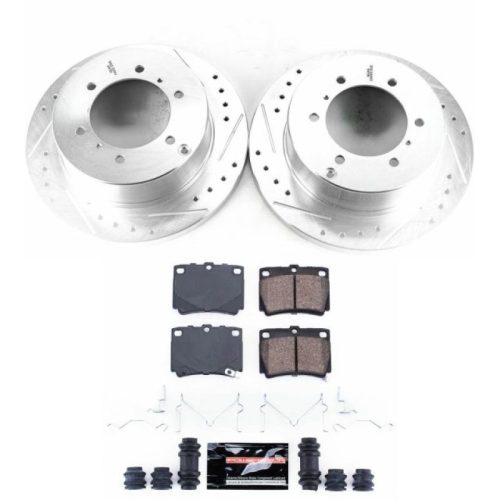 1997-1999 Mitsubishi Montero Sport Rear PowerStop Z23 Evolution Sport Brake Rotor and Carbon-Fiber Ceramic Brake Pads - Heavy-Duty Performance Upgrade