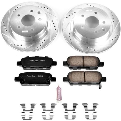 2014-2017 Nissan Juke, 2008-2017 Nissan Rogue Rear PowerStop Z23 Evolution Sport Brake Rotor and Carbon-Fiber Ceramic Pad Upgrade - Premium Replacement