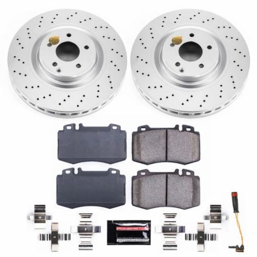 2003-2009 Mercedes-Benz CLK500 & C55 AMG Front Z23 Evolution Sport Coated Brake Rotor and Carbon-Fiber Ceramic Pad Assembly - Premium Replacement