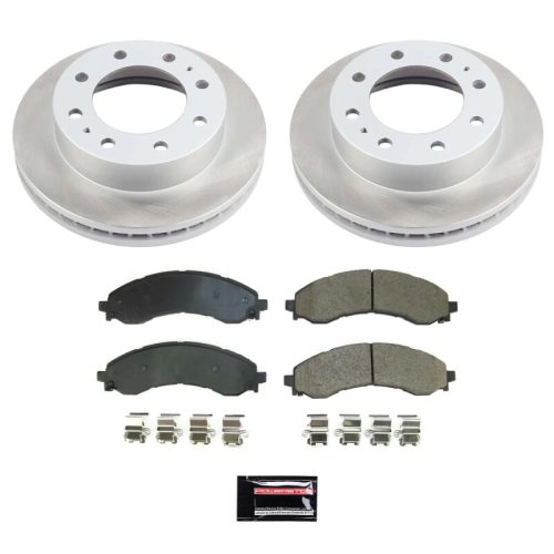 2021 GMC Savana 3500 Front Semi-Coated Rotor Brake Assembly with Ceramic Pads - Premium Replacement