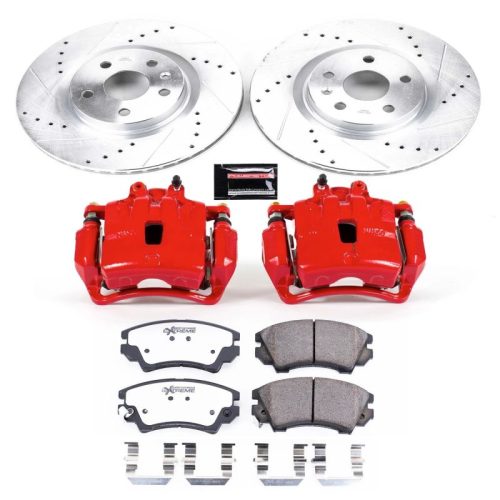 2011-2017 Chevrolet Caprice Front Z26 Street Warrior Brake Upgrade Kit with Drilled and Slotted Rotors - Premium Replacement