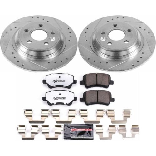 2010-2013 Volvo S60 & S80 Rear Z36 Truck & Tow Brake Upgrade Kit - Heavy Duty Drilled & Slotted Rotors with Carbon-Fiber Ceramic Pads - Premium Replacement