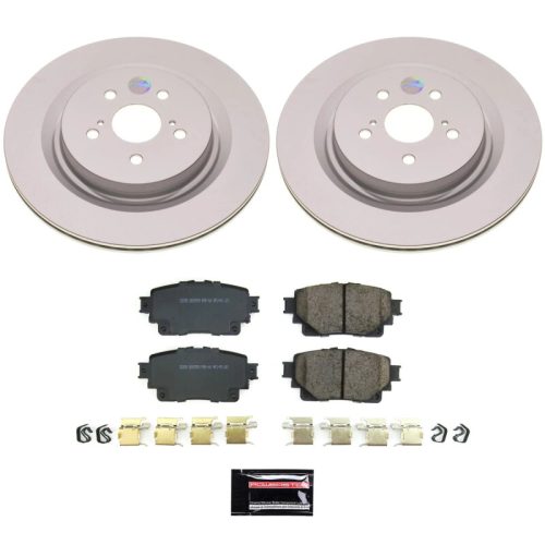 2020-2021 Toyota Highlander Rear Z17 Coated Brake Rotor and Ceramic Brake Pads Assembly - Premium Replacement