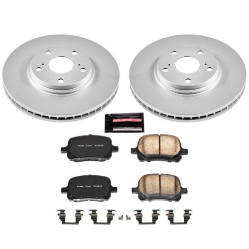 1999-2001 Lexus RX300 Front Z17 Evolution Geomet Coated Brake Rotor and Ceramic Brake Pads - Premium Replacement