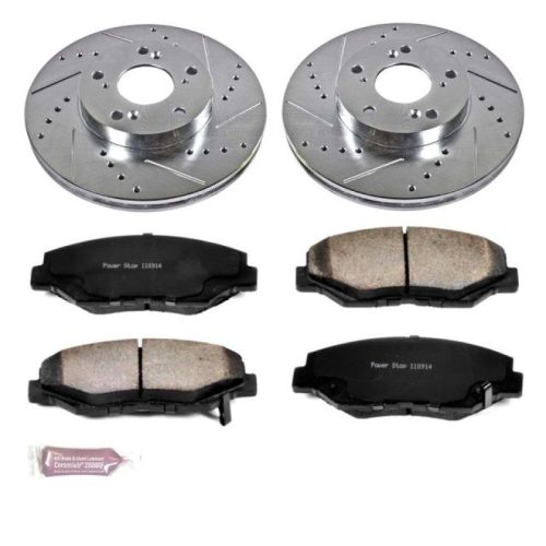 2013-2016 Honda Civic & 2005-2015 Acura ILX Heavy-Duty Brake Rotor and Ceramic Brake Pad Upgrade Kit - Premium Replacement