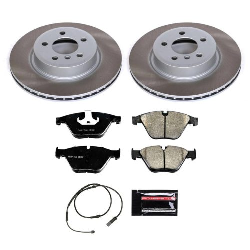 2011-2016 BMW 528i Front Semi-Coated Rotor Brake Assembly with Ceramic Pads - Premium Replacement