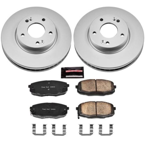 2014-2016 Kia Soul Front Brake Rotor and Ceramic Pad Assembly - Heavy-Duty Fleet Replacement with Geomet Coated Rotors and Low-Dust Brake Pads
