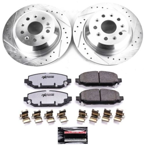 2018-2021 Jeep Wrangler Rear Z36 Truck & Tow Brake Upgrade Kit - Heavy-Duty Drilled & Slotted Rotors with Carbon-Fiber Ceramic Brake Pads - Premium Replacement