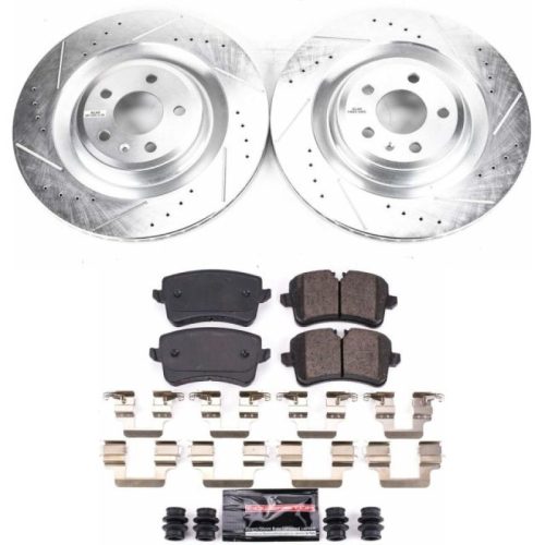 2013-2016 Audi A7 Quattro & S7 Heavy-Duty Drilled & Slotted Brake Rotors with Carbon-Fiber Ceramic Pads - Premium Replacement