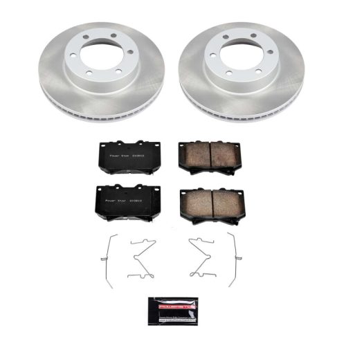 2000-2002 Toyota Tundra Front Semi-Coated Rotor Brake Assembly with Low-Dust Ceramic Pads - Premium Replacement
