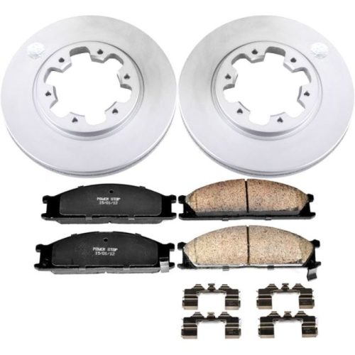 1990-1995 Nissan Pathfinder Front Z17 Evolution Geomet Coated Brake Rotor and Ceramic Pad Assembly - Premium Replacement