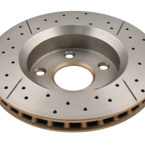 DBA Street Series X Gold Front Drilled and Slotted Rotor for Jeep Wrangler 2011-13 - Premium Replacement