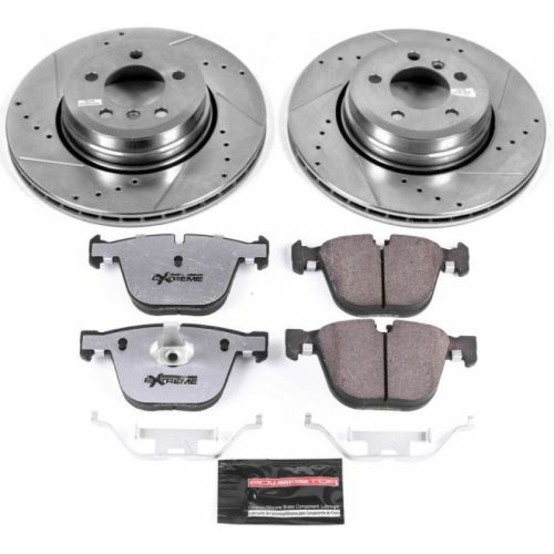 2005-2008 BMW 750i / 750Li Rear Z26 Street Warrior Brake Upgrade Kit - Heavy-Duty Drilled & Slotted Rotors with Carbon-Fiber Ceramic Pads - Premium Replacement