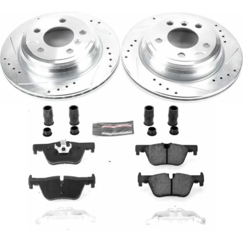 2013-2017 BMW 320i xDrive, 2013-2016 BMW 328i, 2014-2016 BMW 320i xDrive Rear Z23 Evolution Sport Brake Rotor and Carbon-Fiber Ceramic Brake Pads - Premium Replacement