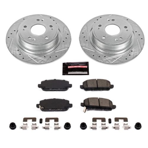 2016-2019 Honda HR-V Rear Z23 Evolution Sport Brake Assembly with Drilled and Slotted Rotors - Premium Replacement