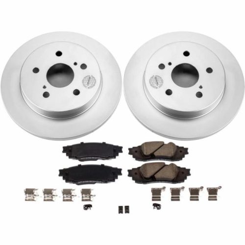 2018-2019 Toyota Camry Rear Heavy-Duty Brake Rotor and Ceramic Brake Pad Assembly - Premium Replacement