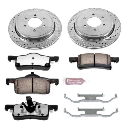 2005-2006 Ford Expedition Rear Z36 Truck & Tow Brake Upgrade Kit - Heavy-Duty Drilled & Slotted Rotors with Carbon-Fiber Ceramic Brake Pads - Premium Replacement