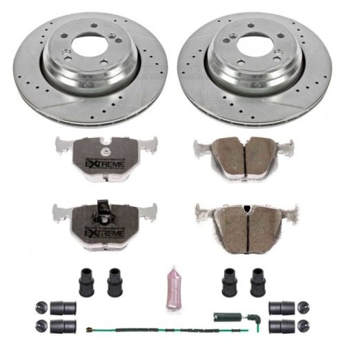 2001-2006 BMW M3 Rear Z26 Street Warrior Brake Upgrade Kit - Heavy-Duty Drilled & Slotted Rotors with Carbon-Fiber Ceramic Pads - Premium Replacement