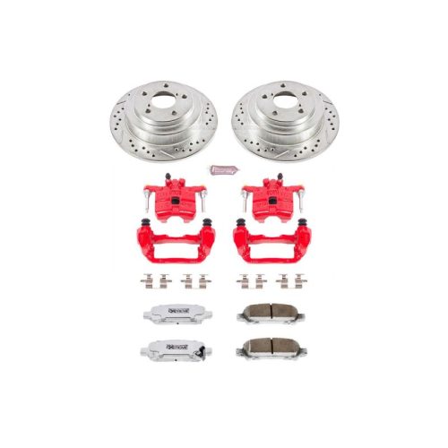 2001-2003 Subaru Impreza & Forester Rear Z26 Street Warrior Brake Upgrade Kit with Drilled & Slotted Rotors - Premium Replacement