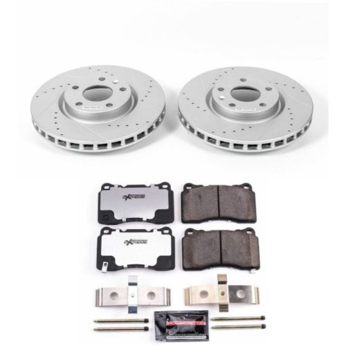 2014-2016 Chevrolet Corvette Front Z26 Street Warrior Brake Upgrade Kit - Heavy-Duty Drilled & Slotted Rotors with Carbon-Fiber Ceramic Pads - Premium Replacement