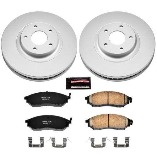 2012-2013 Nissan Murano Front Z17 Evolution Geomet Coated Brake Rotor and Ceramic Pad Assembly - Premium Replacement