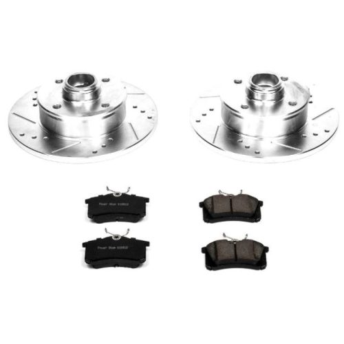 1993-2002 Volkswagen Golf & Cabrio Rear Z23 Evolution Sport Brake Rotor and Pad Assembly - Premium Heavy-Duty Replacement