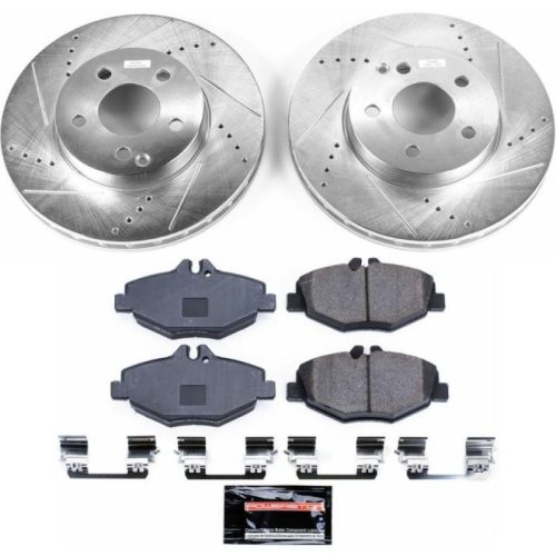 2006 Mercedes-Benz E320 Front Brake Rotor and Carbon-Fiber Ceramic Pad Assembly - Heavy-Duty Drilled & Slotted Performance Upgrade