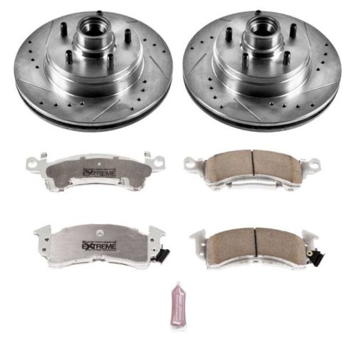 1991-1996 Buick Roadmaster & 1992-1993 Chevrolet Caprice Front Z26 Street Warrior Brake Upgrade Kit - Heavy-Duty Performance Drilled & Slotted Rotors with Carbon-Fiber Ceramic Pads