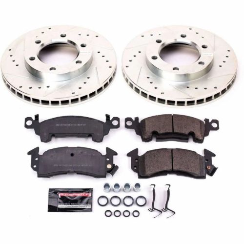 1984-1987 GMC K1500, 1985-1987 GMC V1500 Front Z23 Evolution Sport Brake Upgrade Kit - Premium Heavy-Duty Drilled & Slotted Brake Rotors with Carbon-Fiber Ceramic Pads